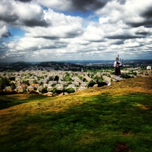A bag piper on the course! A bag piper on the course!